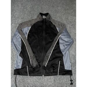 IllumiNite Reflective Track Jacket Mens Large Black Gray Full Zip RN 105500